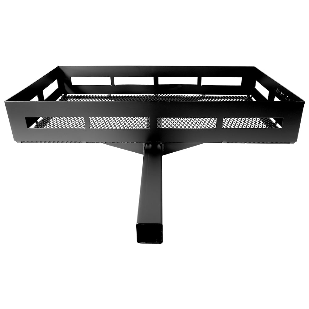 Golf cart storage basket hitch attachment